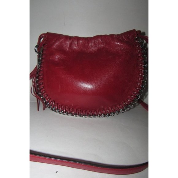 Michael Kors Circular Red Leather Crossbody - Picture 10 of 12